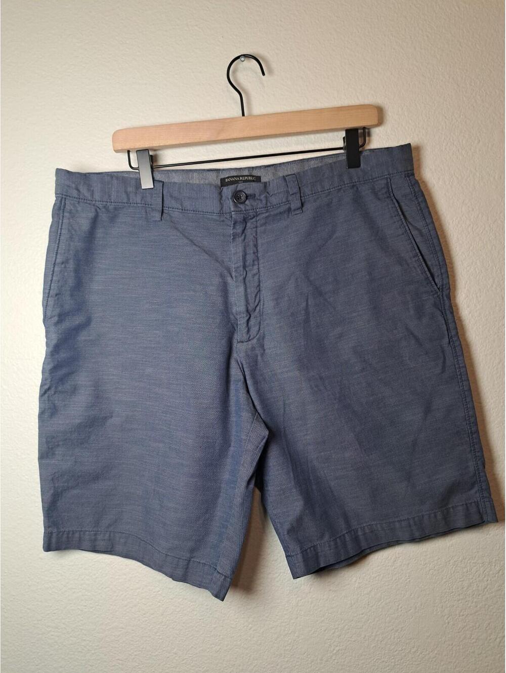 Banana Republic Shorts Mens 36 Blue Chino Flat Front 100% Cotton